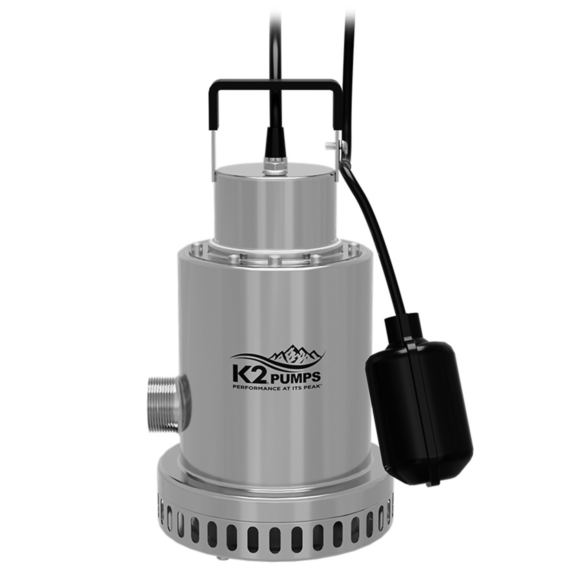 K2 PRO 1/2 HP Stainless Steel Pump - Tethered Switch, Max. Flow 3600 GPH, Port Size 1.25 in, Model# SPS05004TPK
